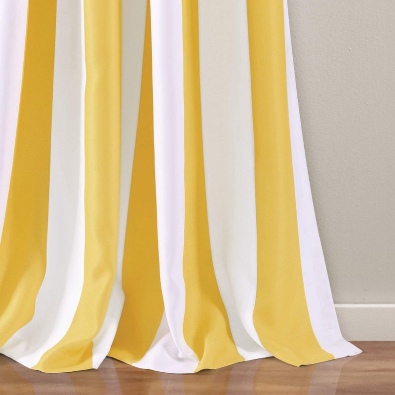 Lush Decor Wilbur Stripe Light Filtering Window Curtain Panel Pair, 84" x 52", Yellow - Image 4